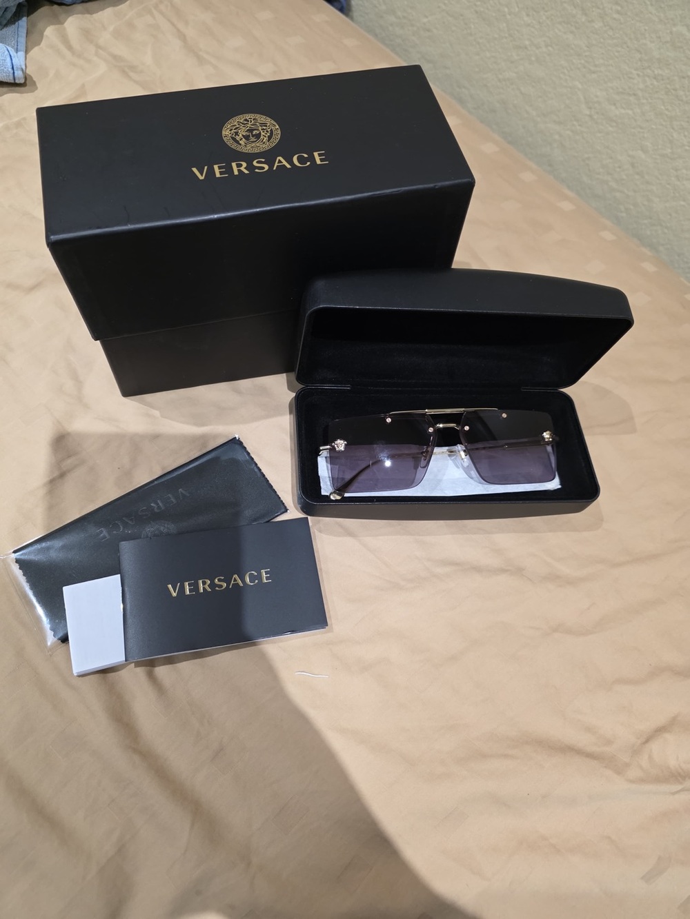 Versace VE2245 rimless rectangular sunglasses